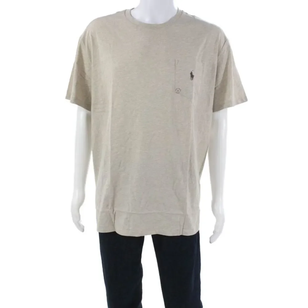Polo Ralph Lauren Mens Basic T-Shirt Beige Short Sleeve Cotton Size XL